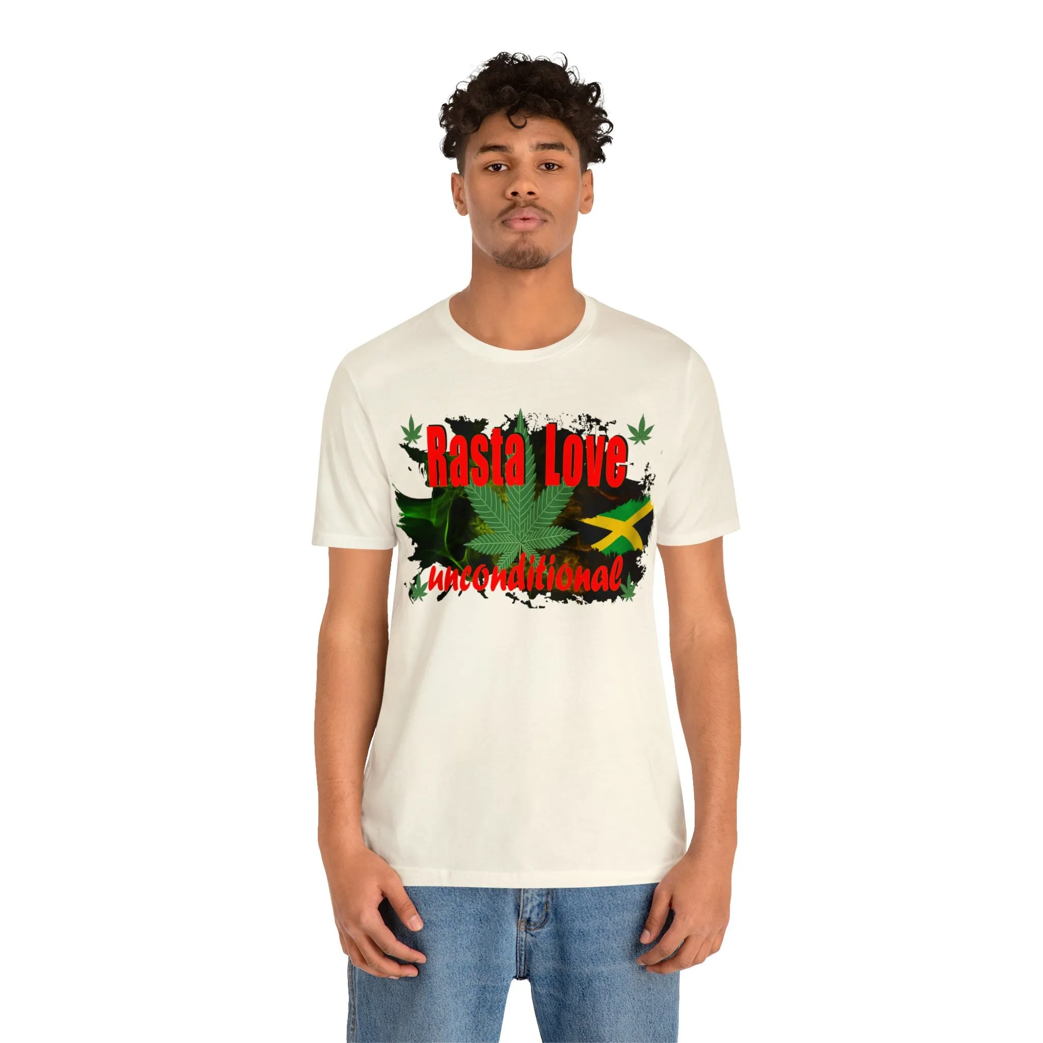 Rasta Love tee shirt Funny Jamaica Love focus T-shirt-custom printing gift t-shirts-Rasta Bob Marley vacation shirt