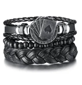 Royal Flush Poker Wristbands Braided Adjustable Strap