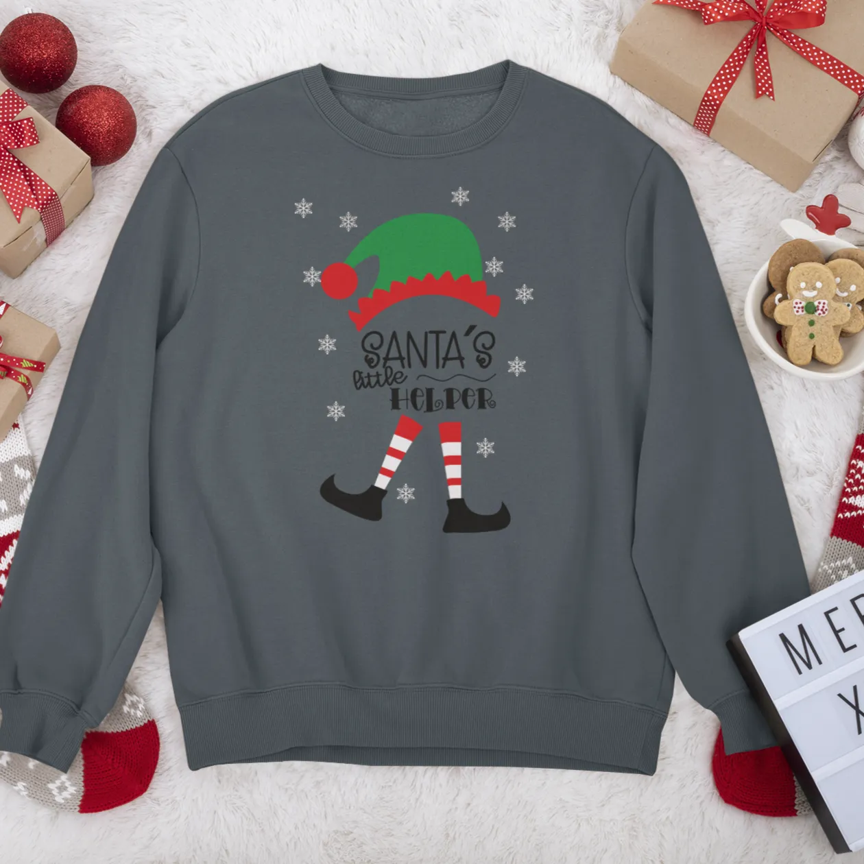 Santa's Little Helper Sweatshirt,Christmas Shirt,Christmas Gift,Trendy Christmas Tshirt,Santa Shirt, Christmas Party Tee, Matching Christmas