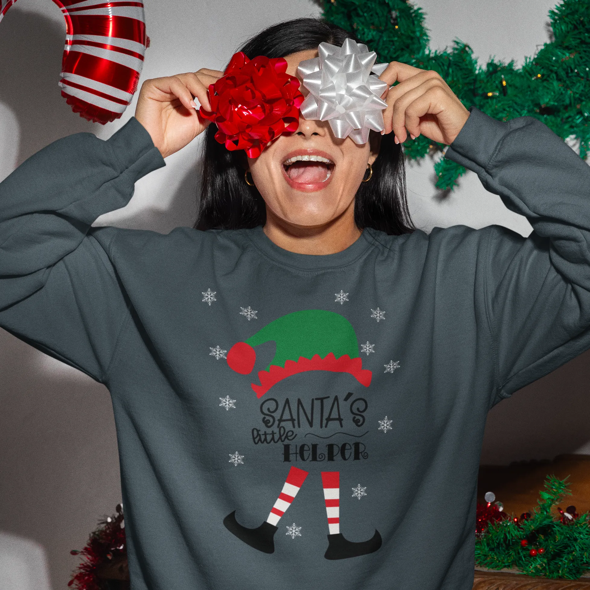 Santa's Little Helper Sweatshirt,Christmas Shirt,Christmas Gift,Trendy Christmas Tshirt,Santa Shirt, Christmas Party Tee, Matching Christmas