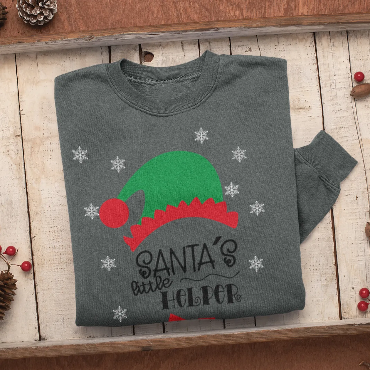 Santa's Little Helper Sweatshirt,Christmas Shirt,Christmas Gift,Trendy Christmas Tshirt,Santa Shirt, Christmas Party Tee, Matching Christmas