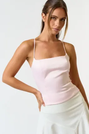 Satin Lace up Top
