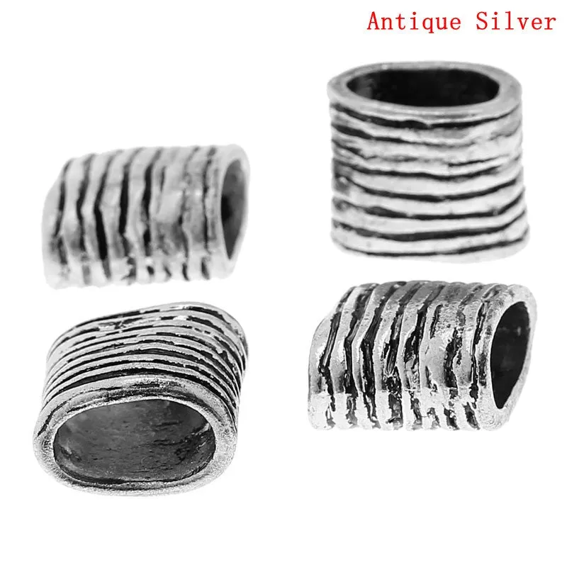 Sexy Sparkles 10pcs Rectangle Antique Silver Beads Fit Watch Bands/wristbands14mmx13mm
