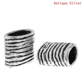 Sexy Sparkles 10pcs Rectangle Antique Silver Beads Fit Watch Bands/wristbands14mmx13mm