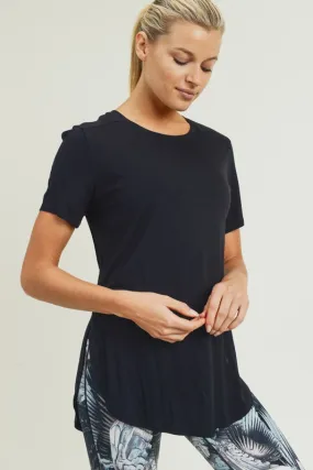 Short Sleeve Tulip Top - Black