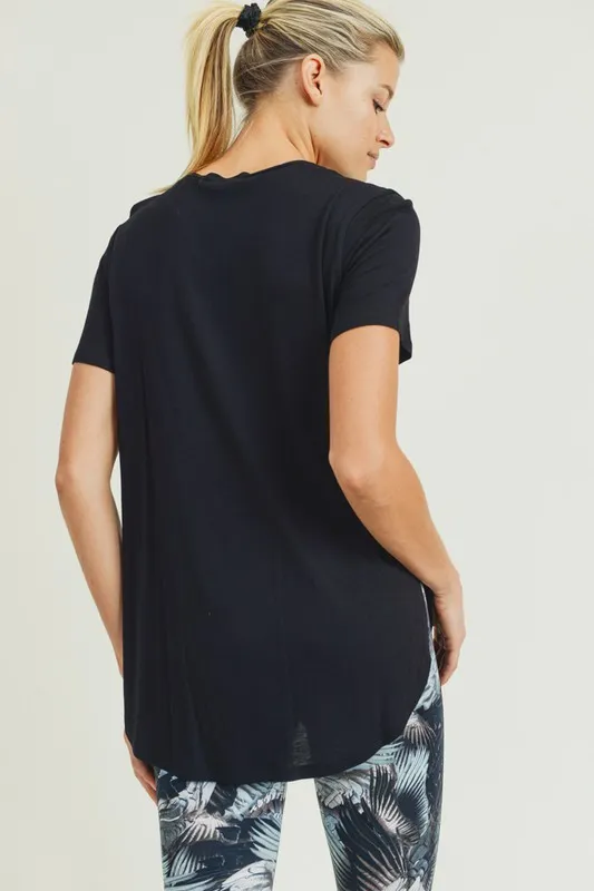 Short Sleeve Tulip Top - Black