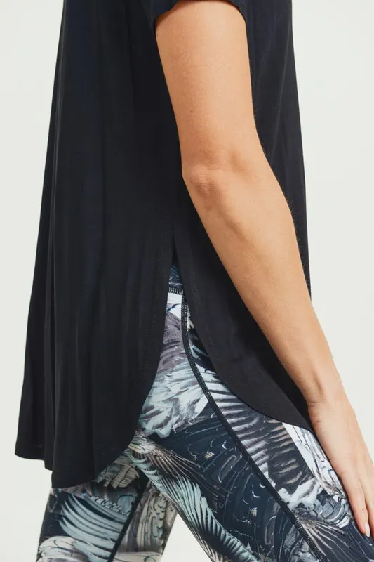 Short Sleeve Tulip Top - Black