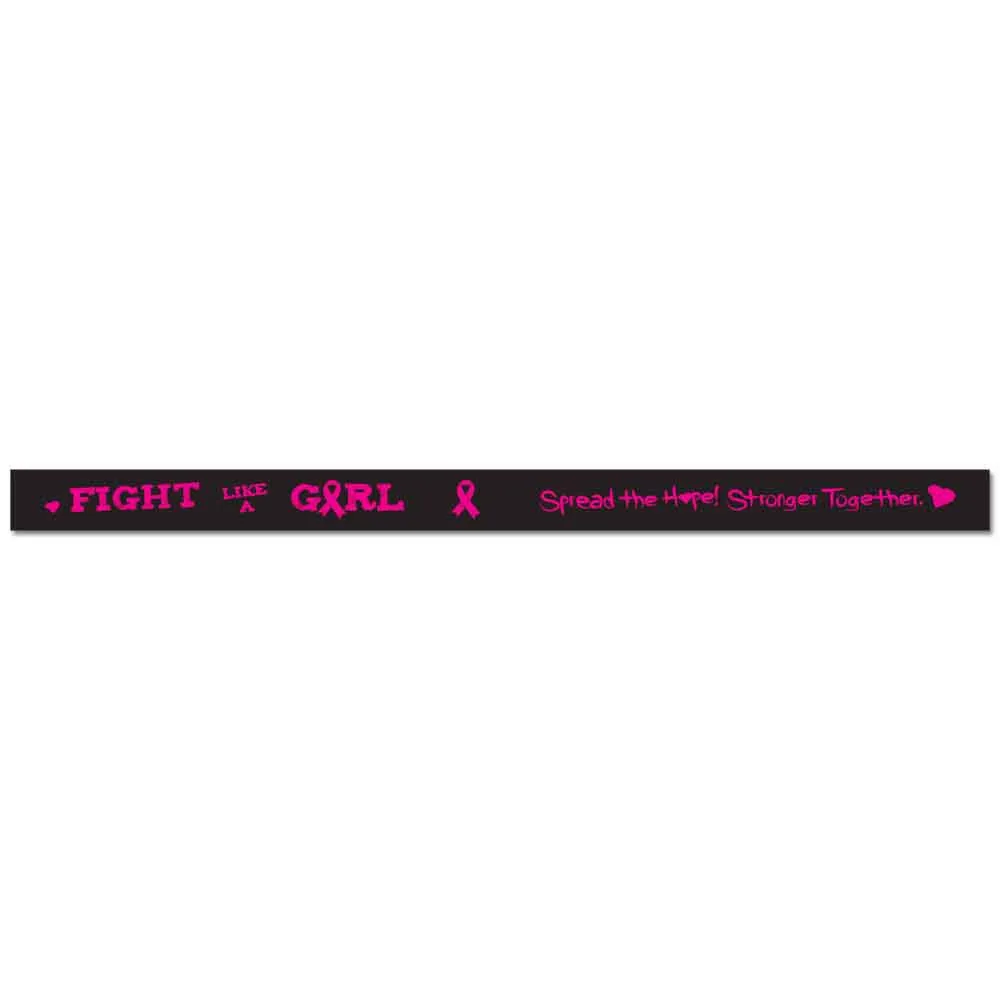 Silicone Wristbands Color Fill Debossed 1/2" Fight Like a Girl Design - Black (100/Pack)