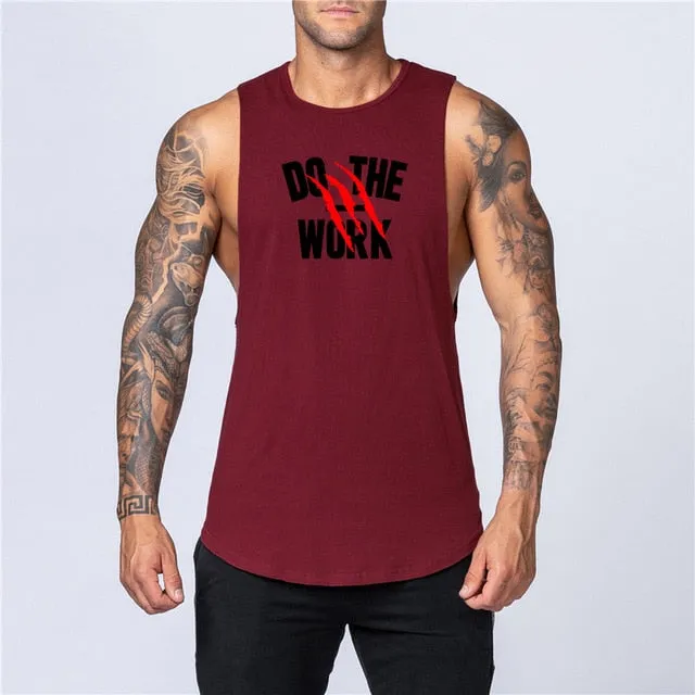Small Badge Decorated Solid Color Cotton Tank Top
