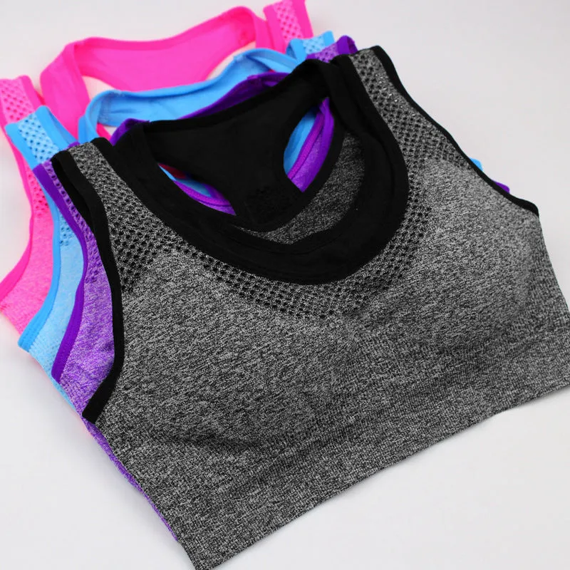 Sports Bra Plain Backless Cutout Underwear Tank Tops