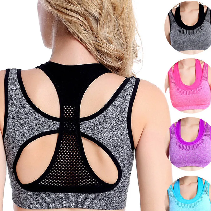Sports Bra Plain Backless Cutout Underwear Tank Tops