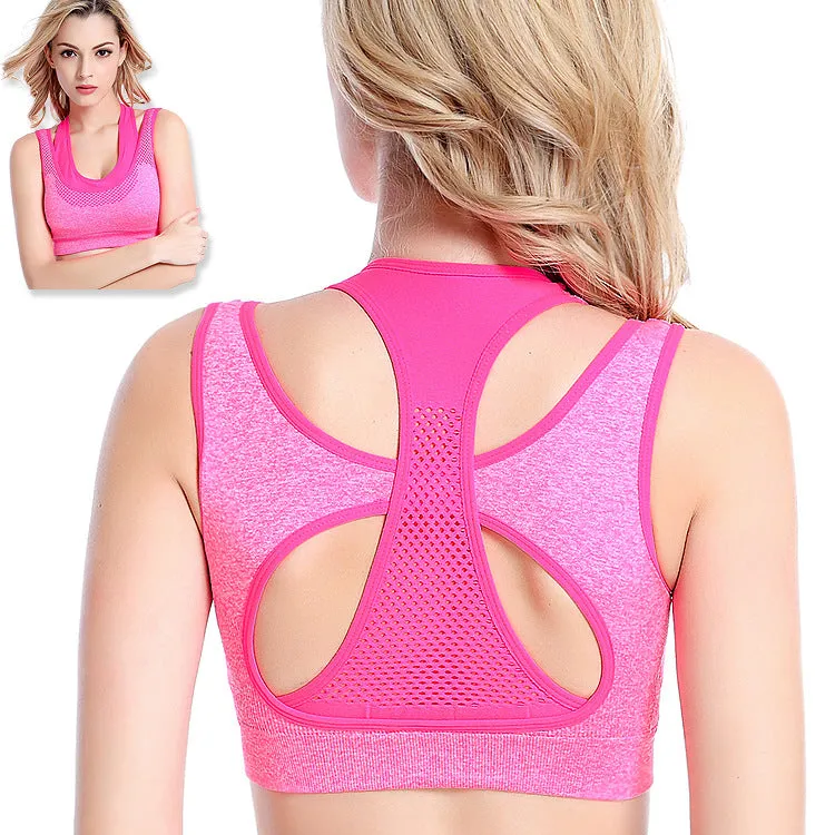 Sports Bra Plain Backless Cutout Underwear Tank Tops