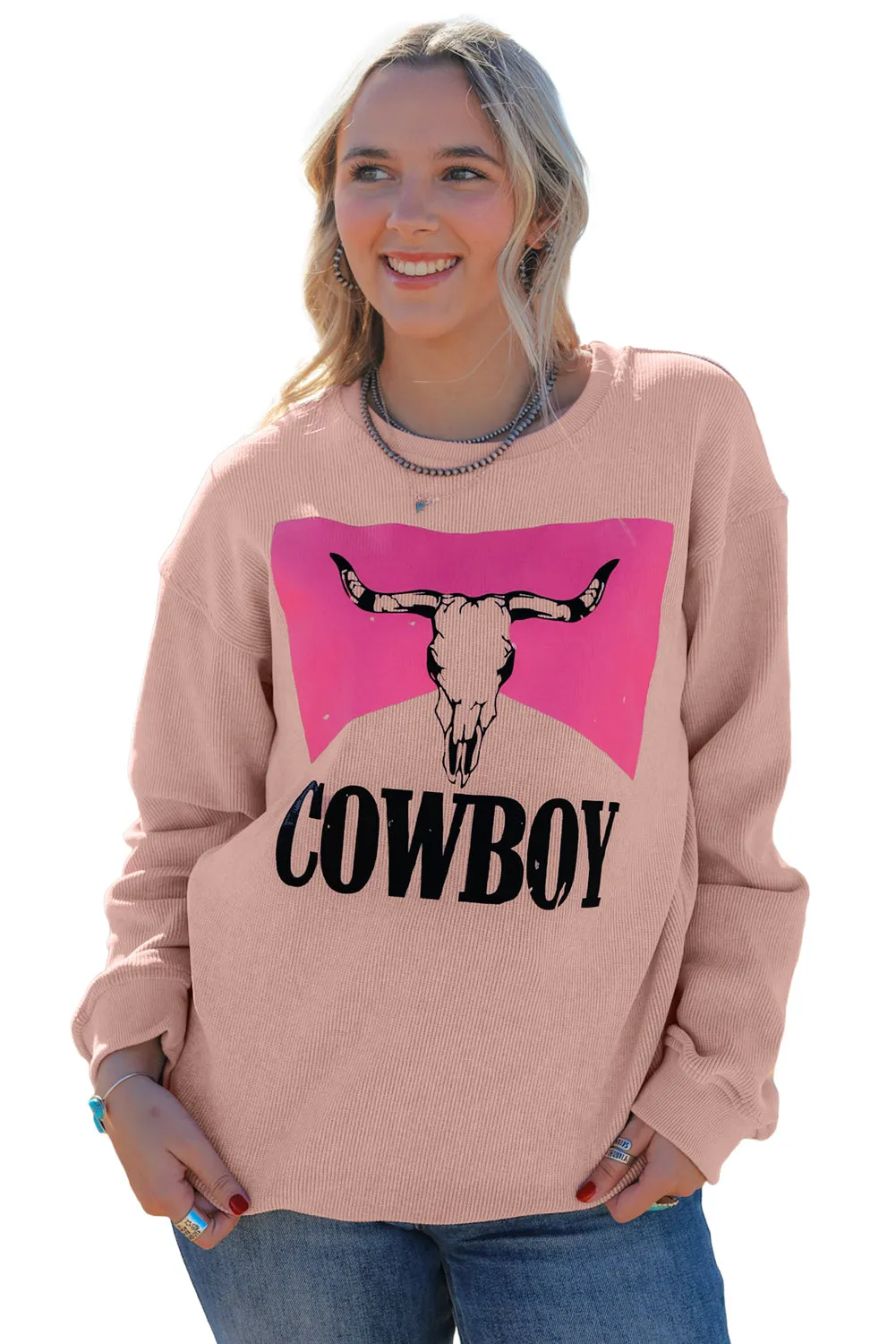 Steer Head Cowboy WomenPullover Sweatshirt
