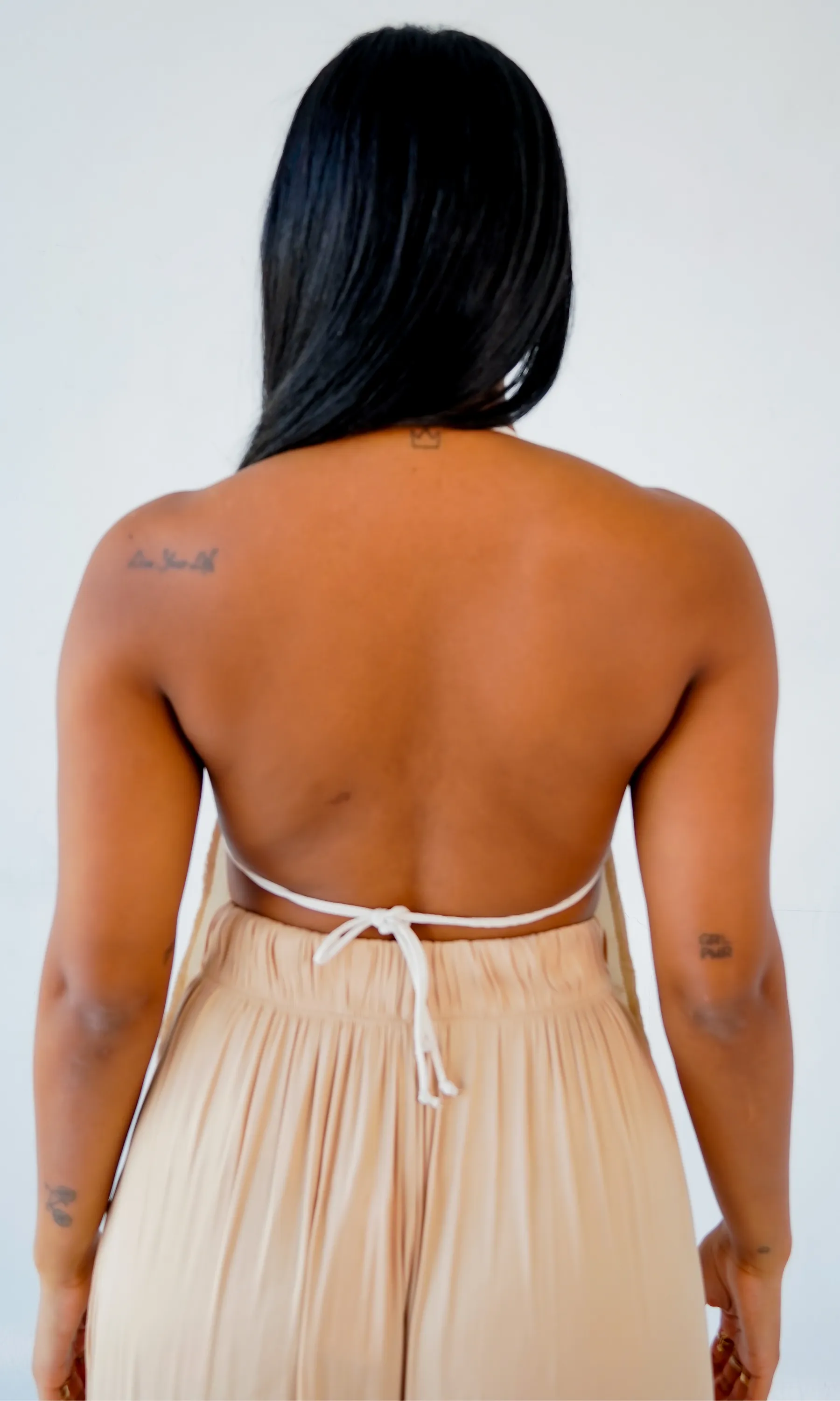 Sugar Pie  I Open Back Embroidered Top - White FINAL SALE