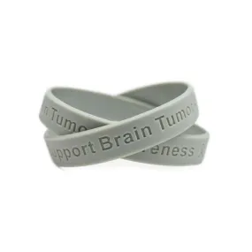 Support Brain Tumor Awareness grey wristband - Adult 8"