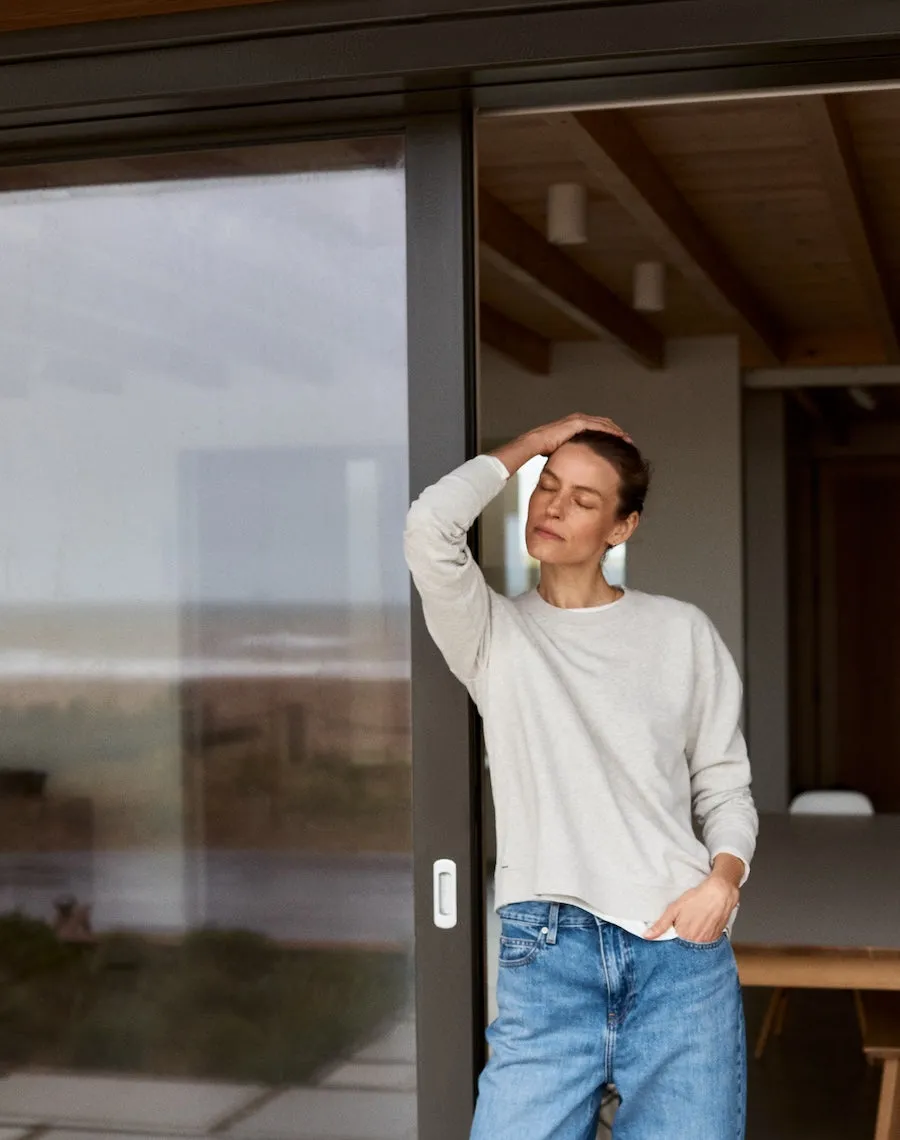 The LOOPBACK / Crew Sweat - Stone Grey