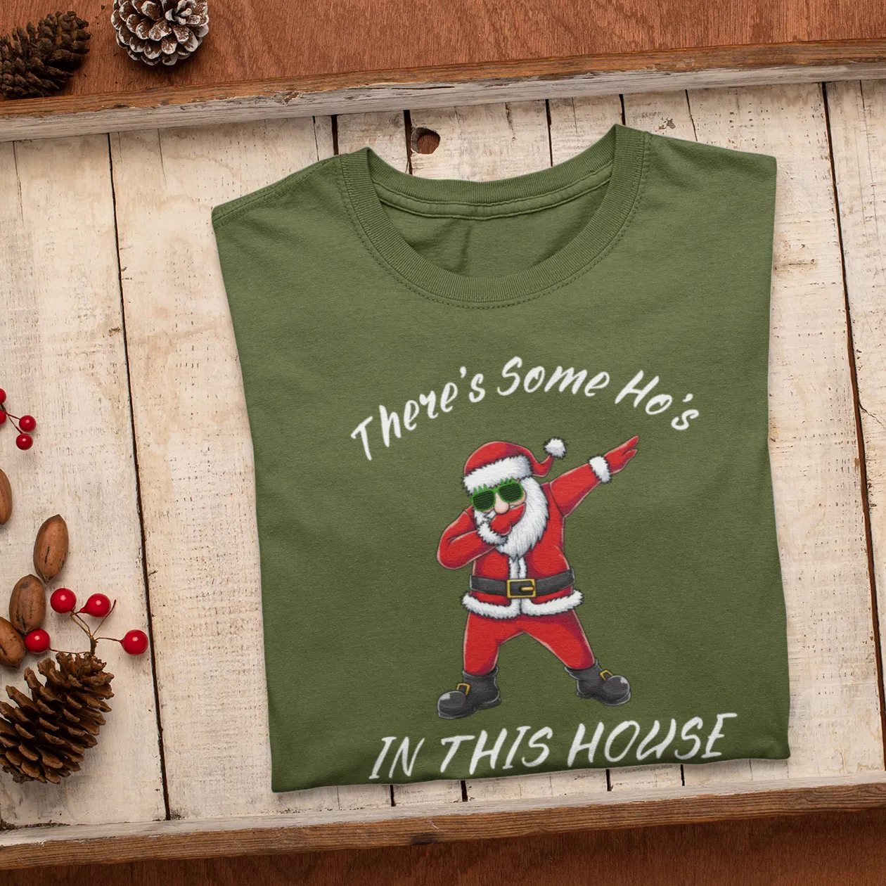 There's Some Ho's In The House, Christmas Shirt, Christmas Costume, Santa Tee, Christmas Gingerbread, Xmas Pajama Shirt, Christmas Gift
