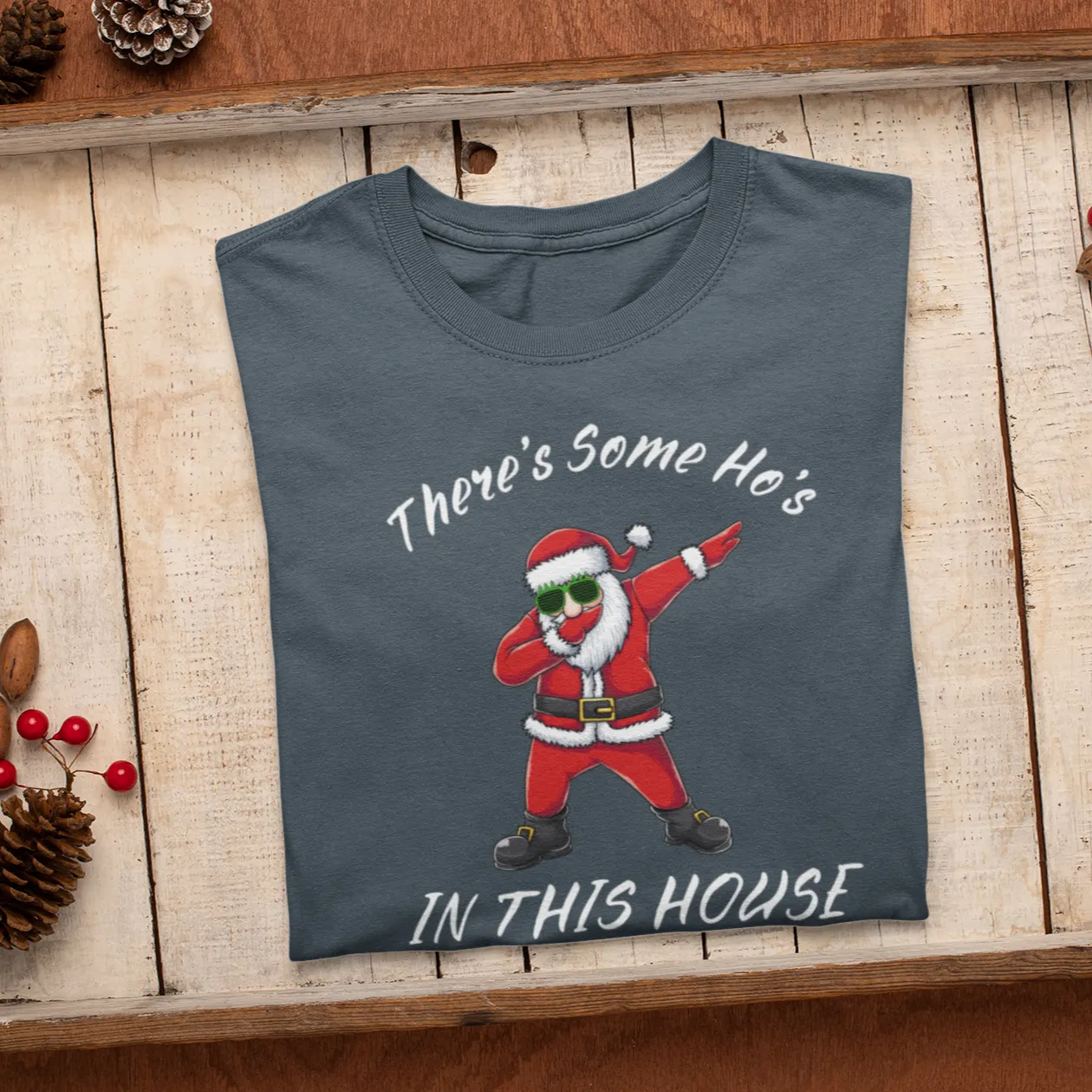 There's Some Ho's In The House, Christmas Shirt, Christmas Costume, Santa Tee, Christmas Gingerbread, Xmas Pajama Shirt, Christmas Gift