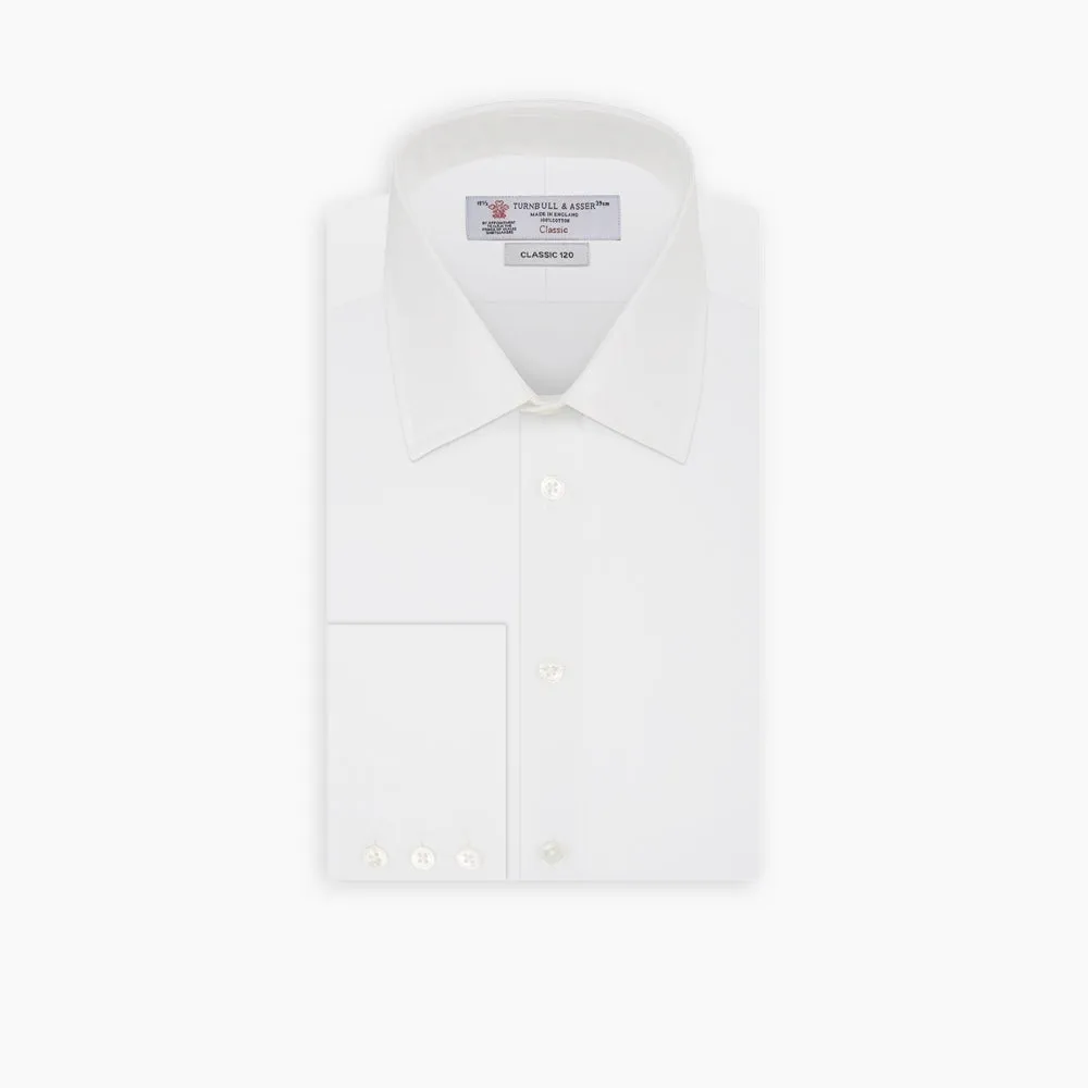 Two-Fold 120 White Shirt with T&A Collar and 3-Button Cuffs