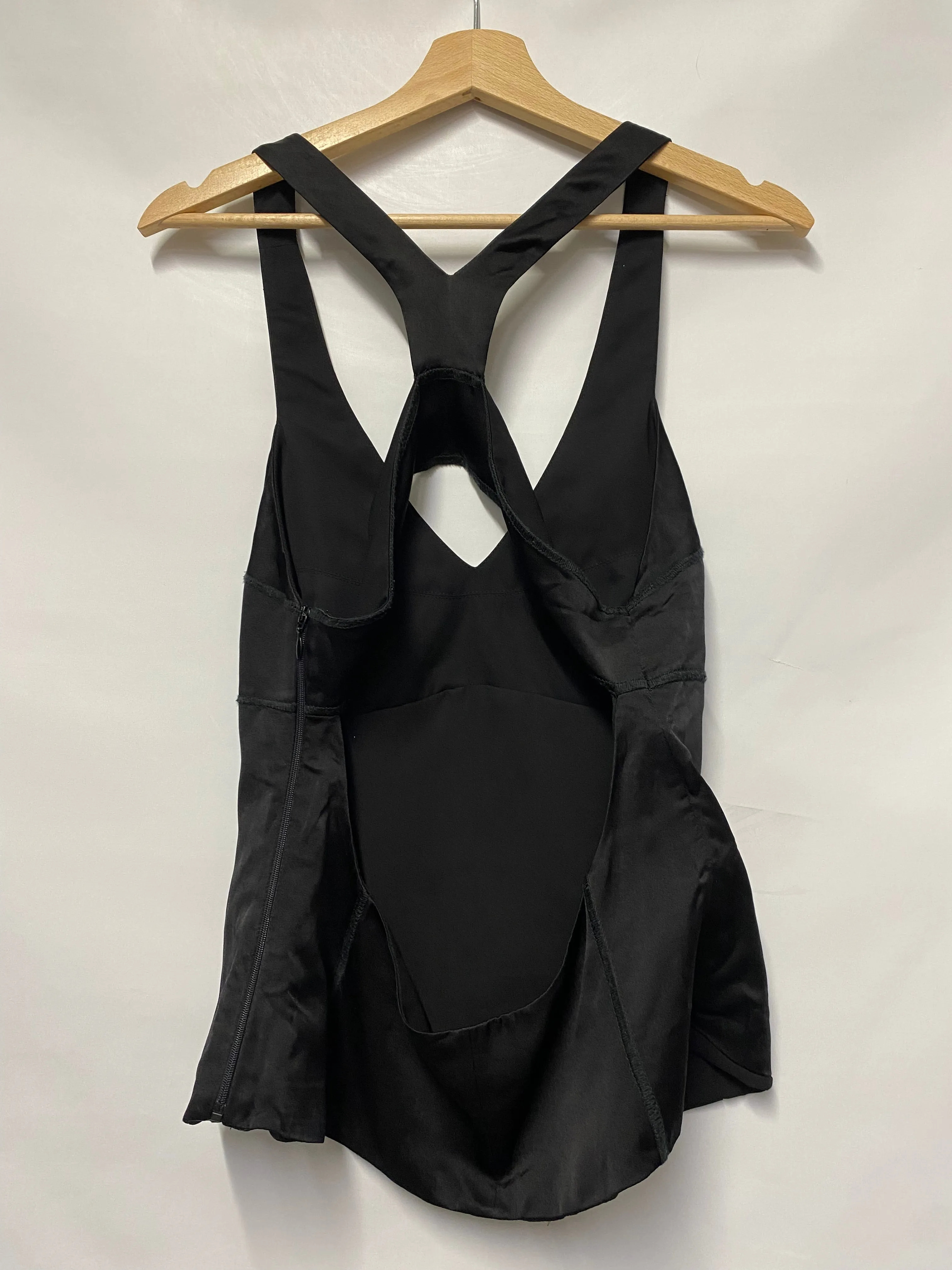 Vintage Armani Y2K Black Silk Racer Back Top IT 46/14