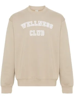 Wellness Club-flocked cotton sweatshirt