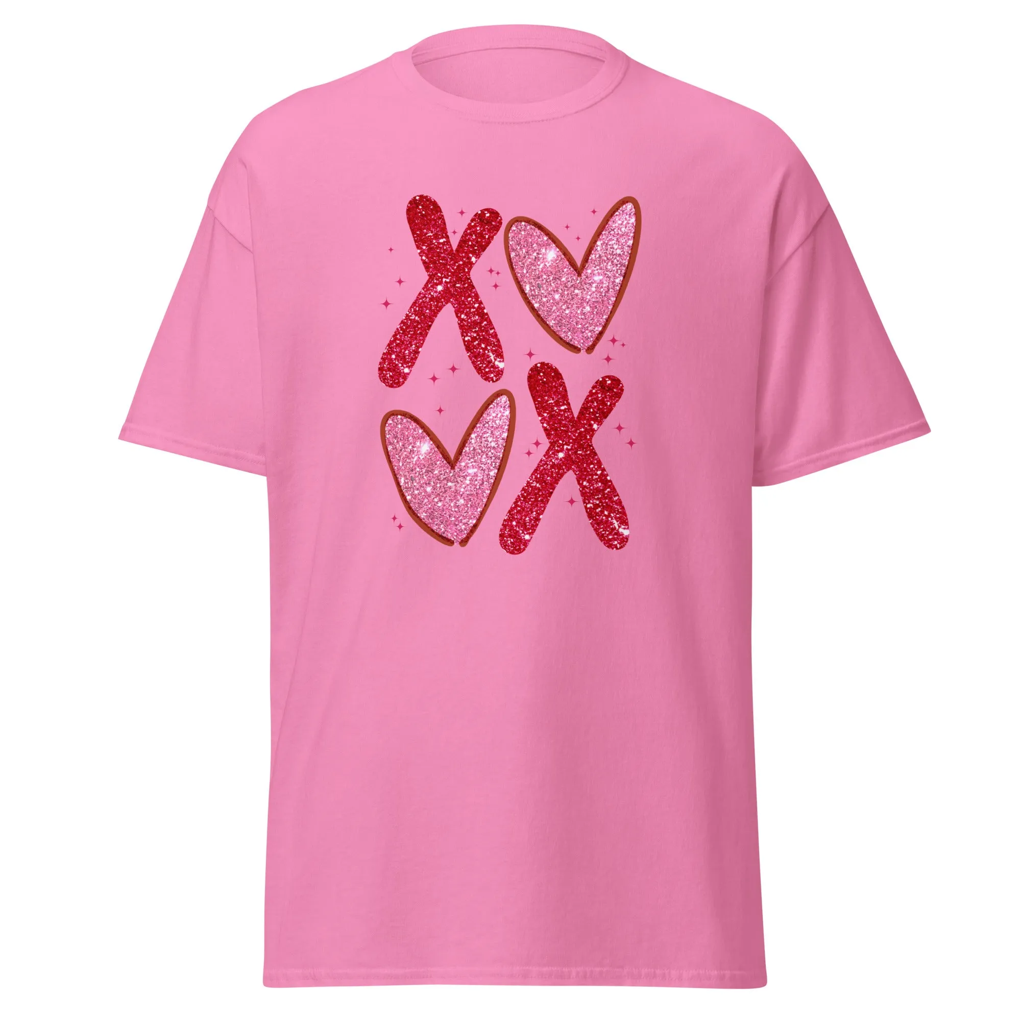 XOXO Pink Glitter - Valentine’s Day T-Shirt – Lightweight and Festive