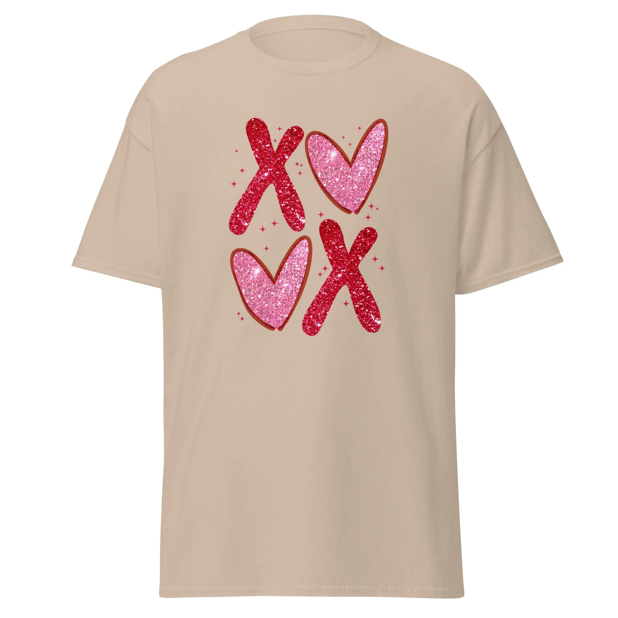 XOXO Pink Glitter - Valentine’s Day T-Shirt – Lightweight and Festive