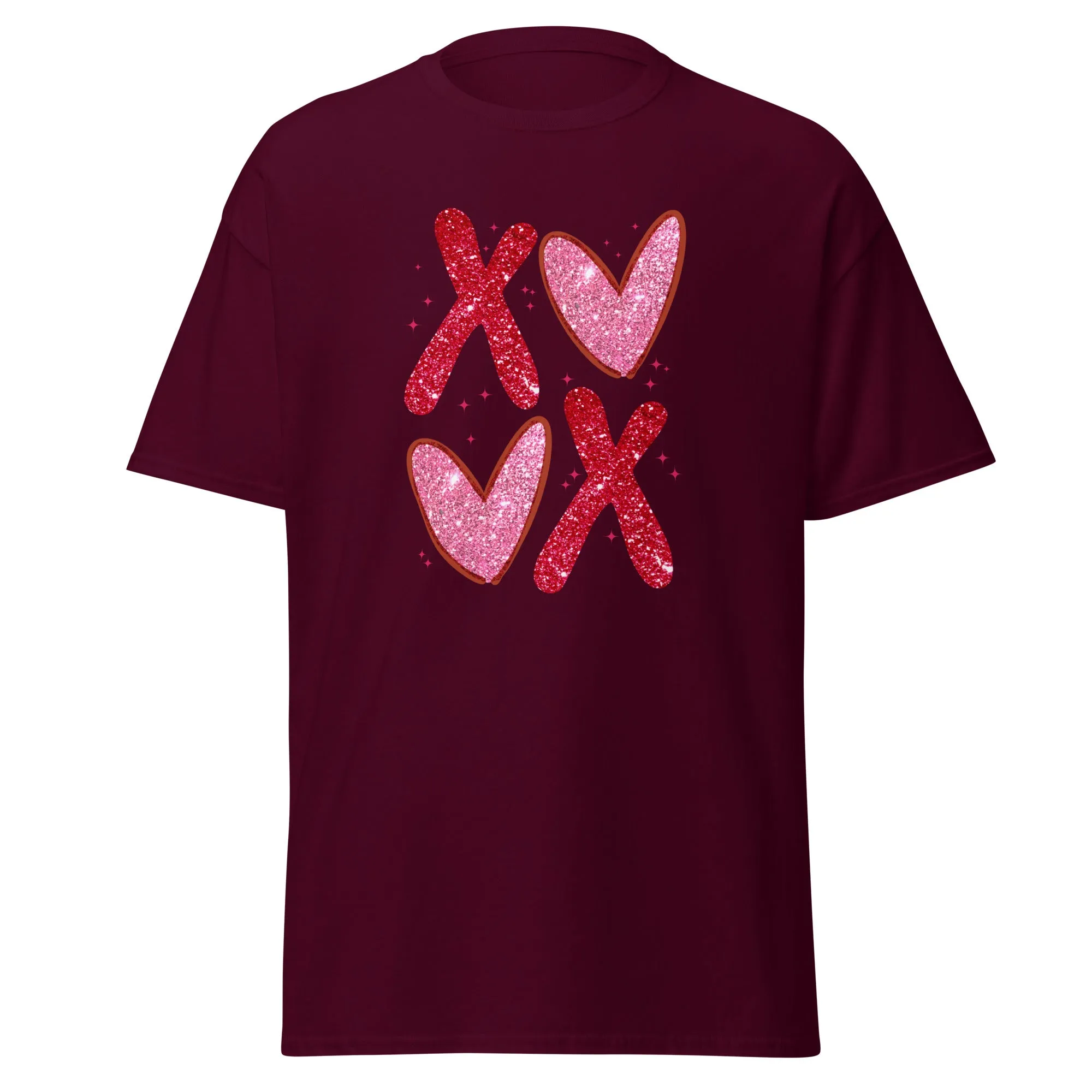 XOXO Pink Glitter - Valentine’s Day T-Shirt – Lightweight and Festive
