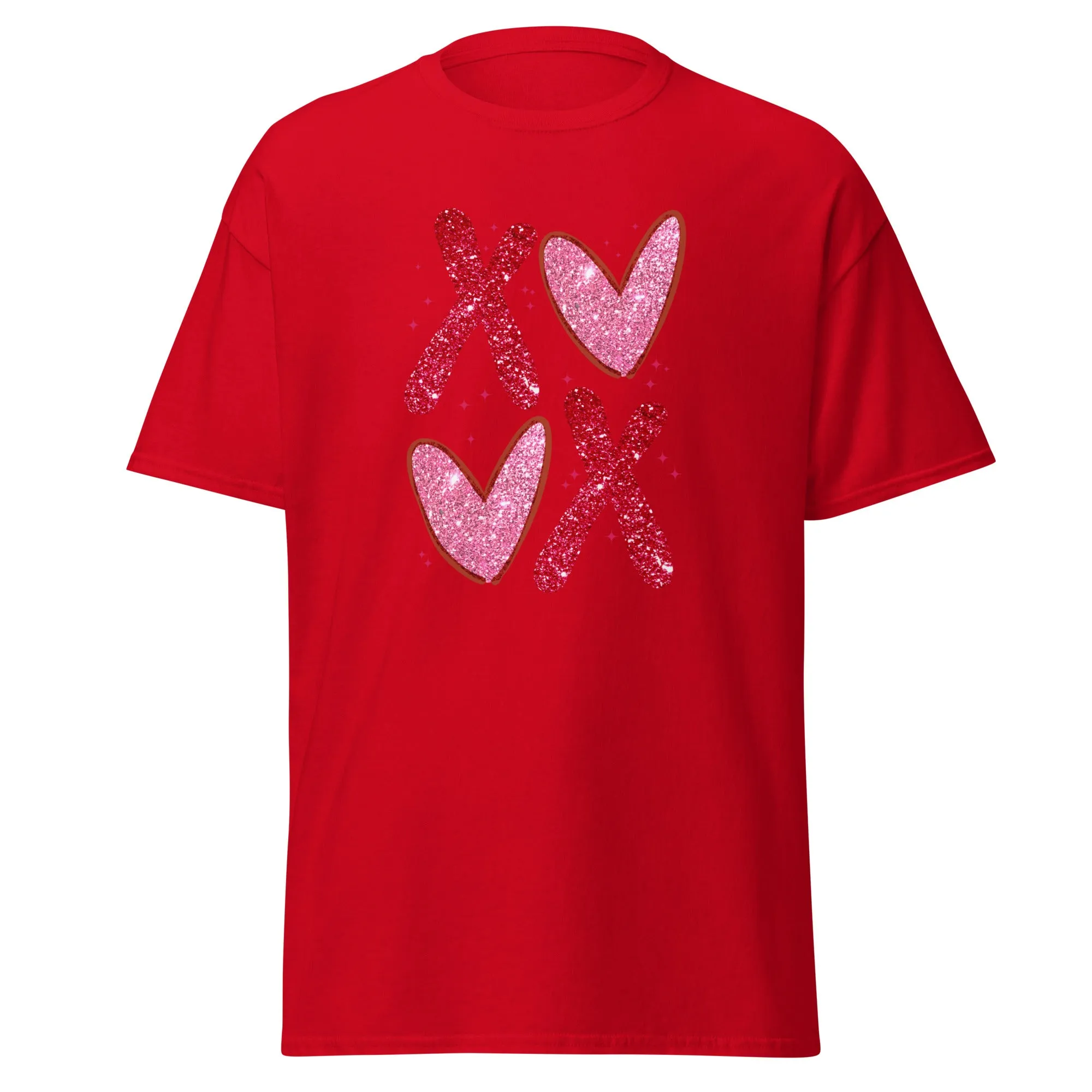 XOXO Pink Glitter - Valentine’s Day T-Shirt – Lightweight and Festive