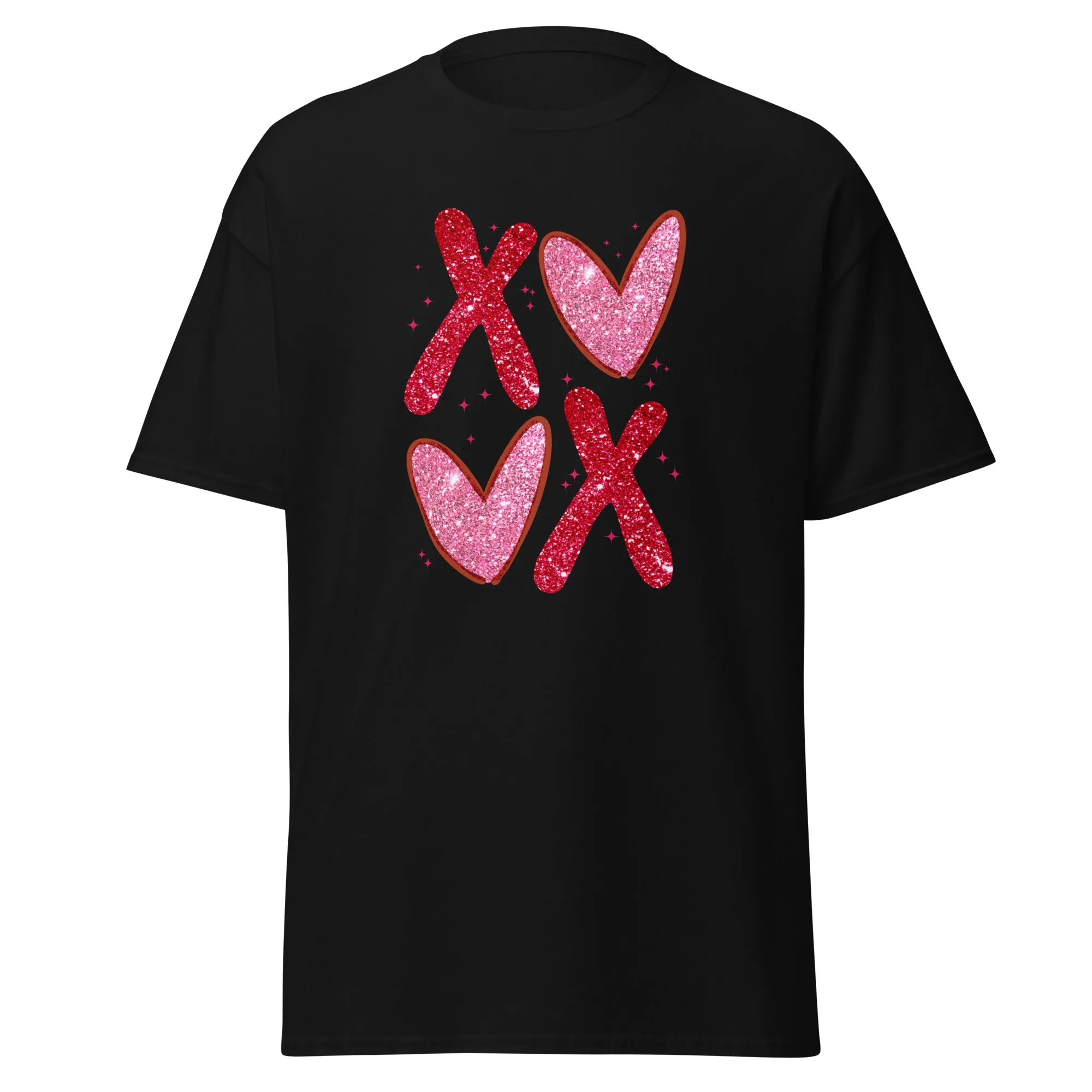XOXO Pink Glitter - Valentine’s Day T-Shirt – Lightweight and Festive