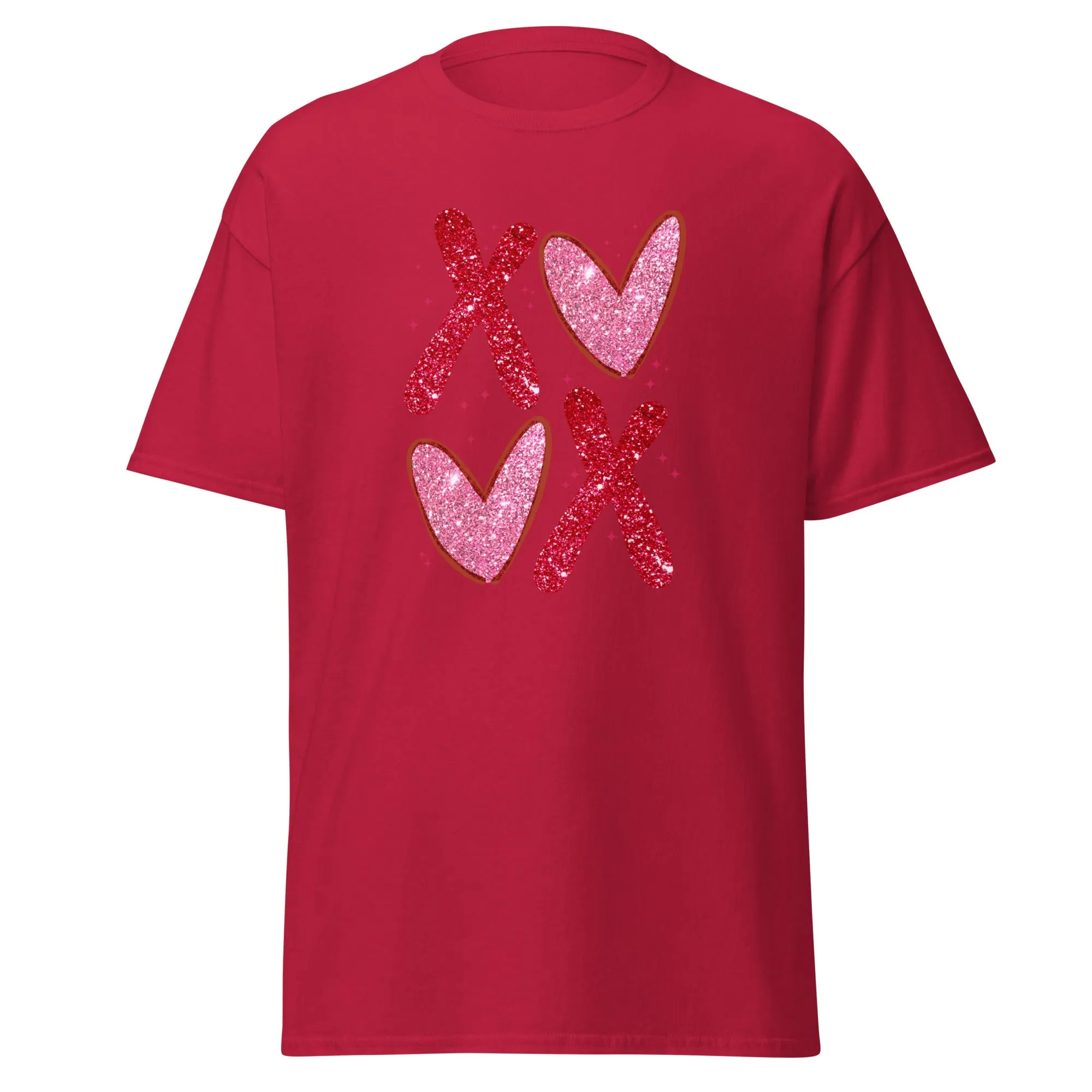 XOXO Pink Glitter - Valentine’s Day T-Shirt – Lightweight and Festive