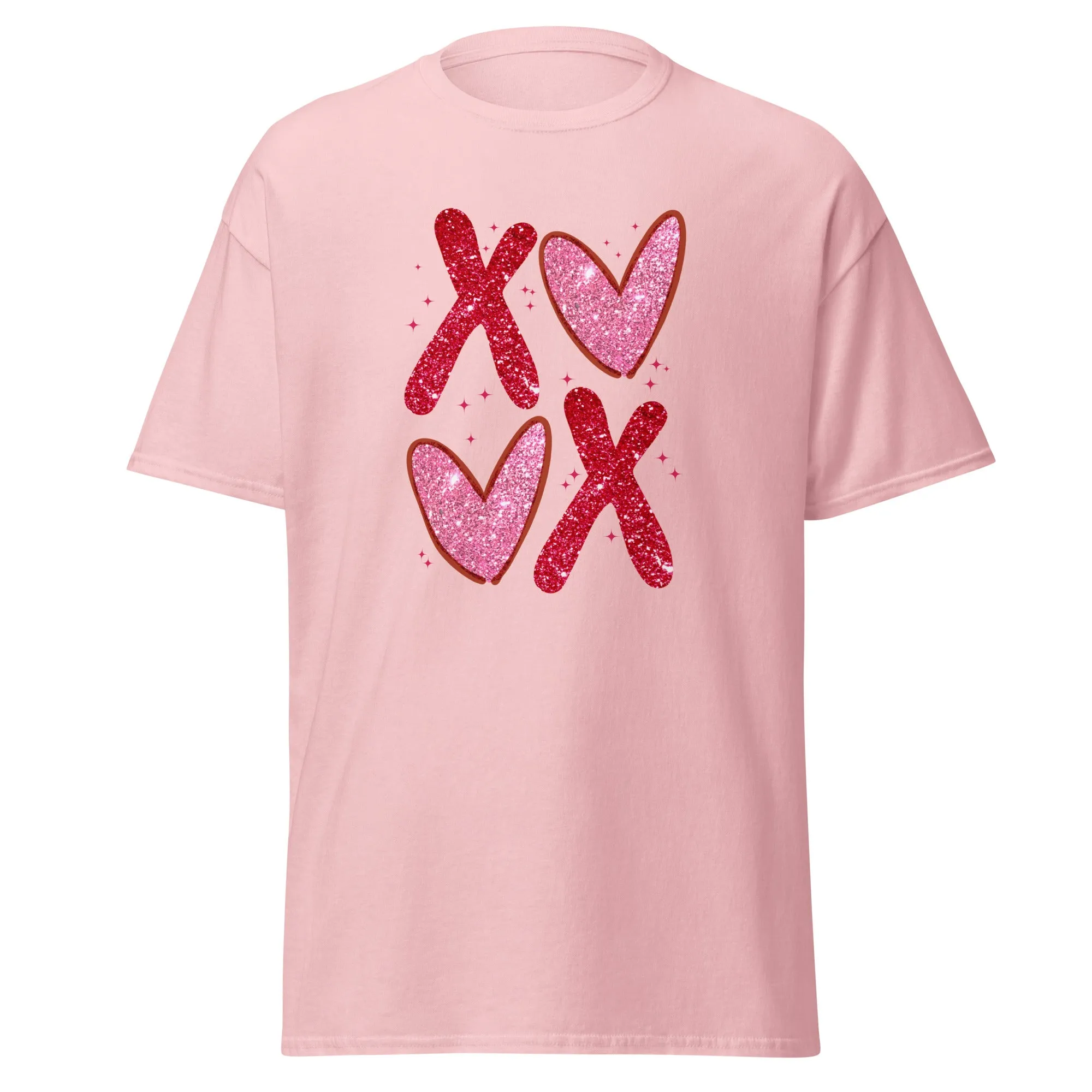 XOXO Pink Glitter - Valentine’s Day T-Shirt – Lightweight and Festive