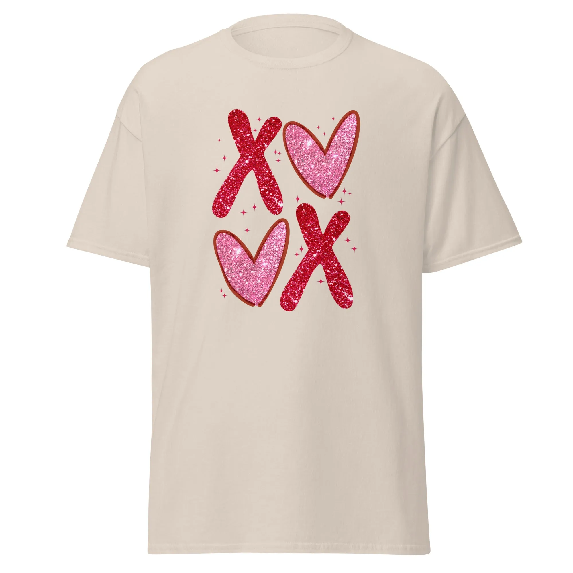 XOXO Pink Glitter - Valentine’s Day T-Shirt – Lightweight and Festive