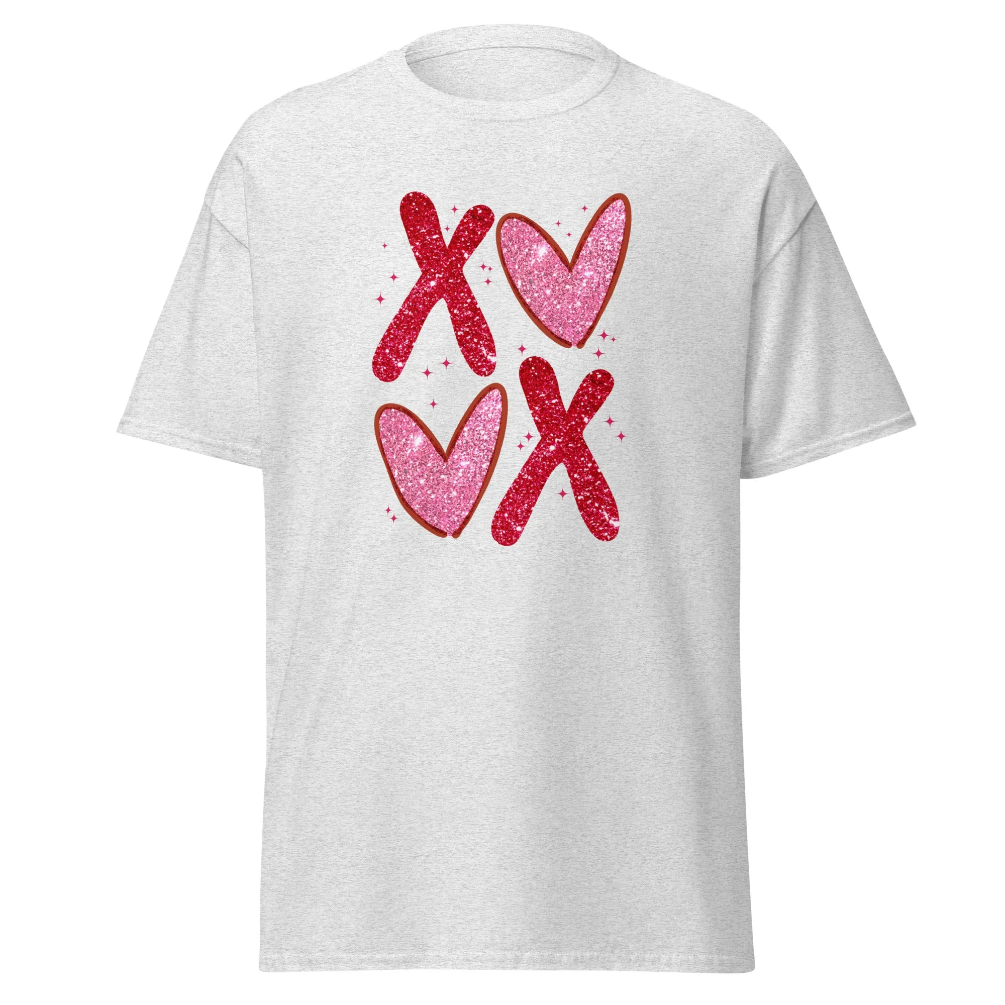 XOXO Pink Glitter - Valentine’s Day T-Shirt – Lightweight and Festive