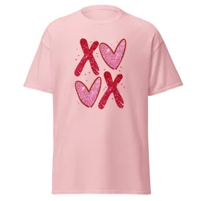 XOXO Pink Glitter - Valentine’s Day T-Shirt – Lightweight and Festive