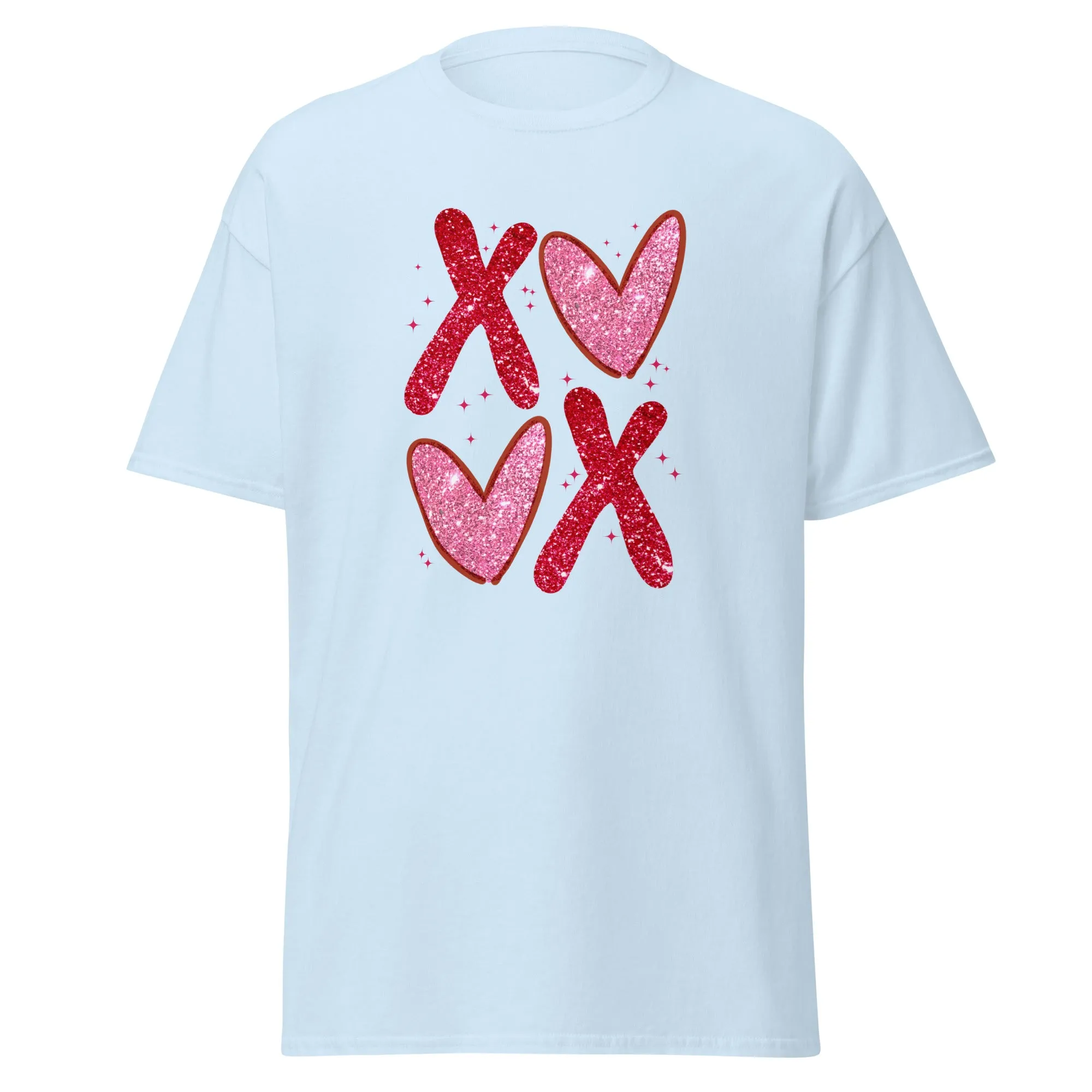 XOXO Pink Glitter - Valentine’s Day T-Shirt – Lightweight and Festive