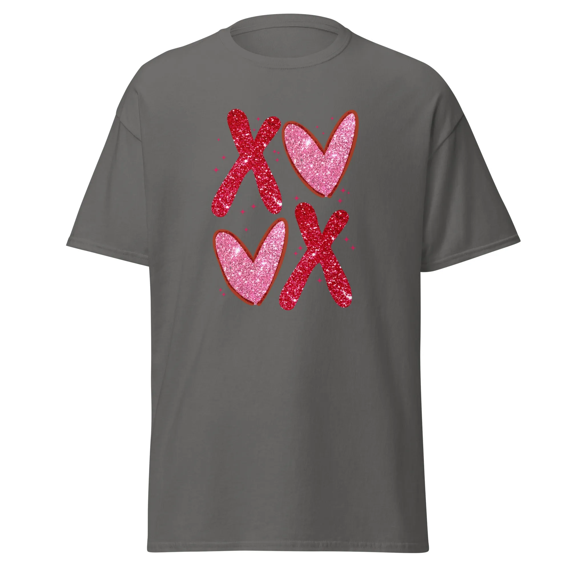 XOXO Pink Glitter - Valentine’s Day T-Shirt – Lightweight and Festive