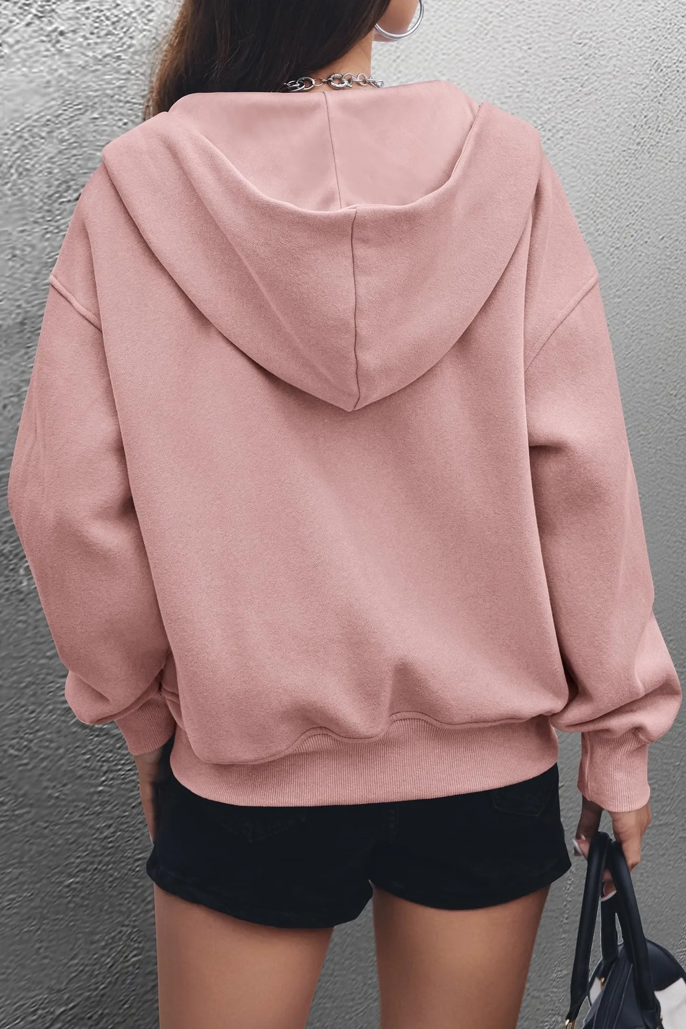 Y2K Zip Up Hoodie Long Sleeve Loose Fit Pockets Casual Sweatshirt