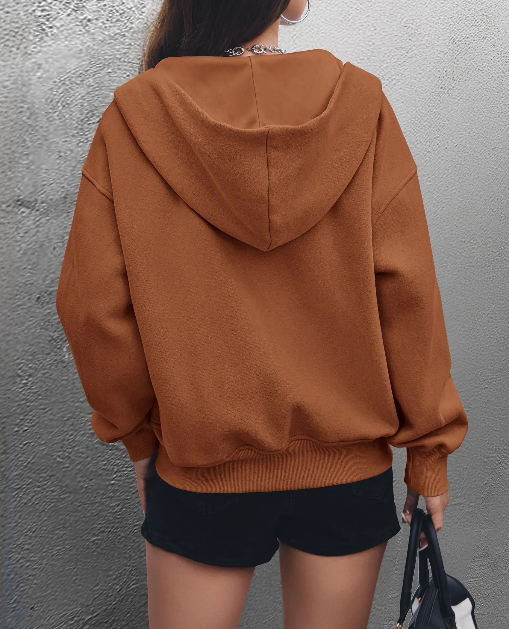 Y2K Zip Up Hoodie Long Sleeve Loose Fit Pockets Casual Sweatshirt