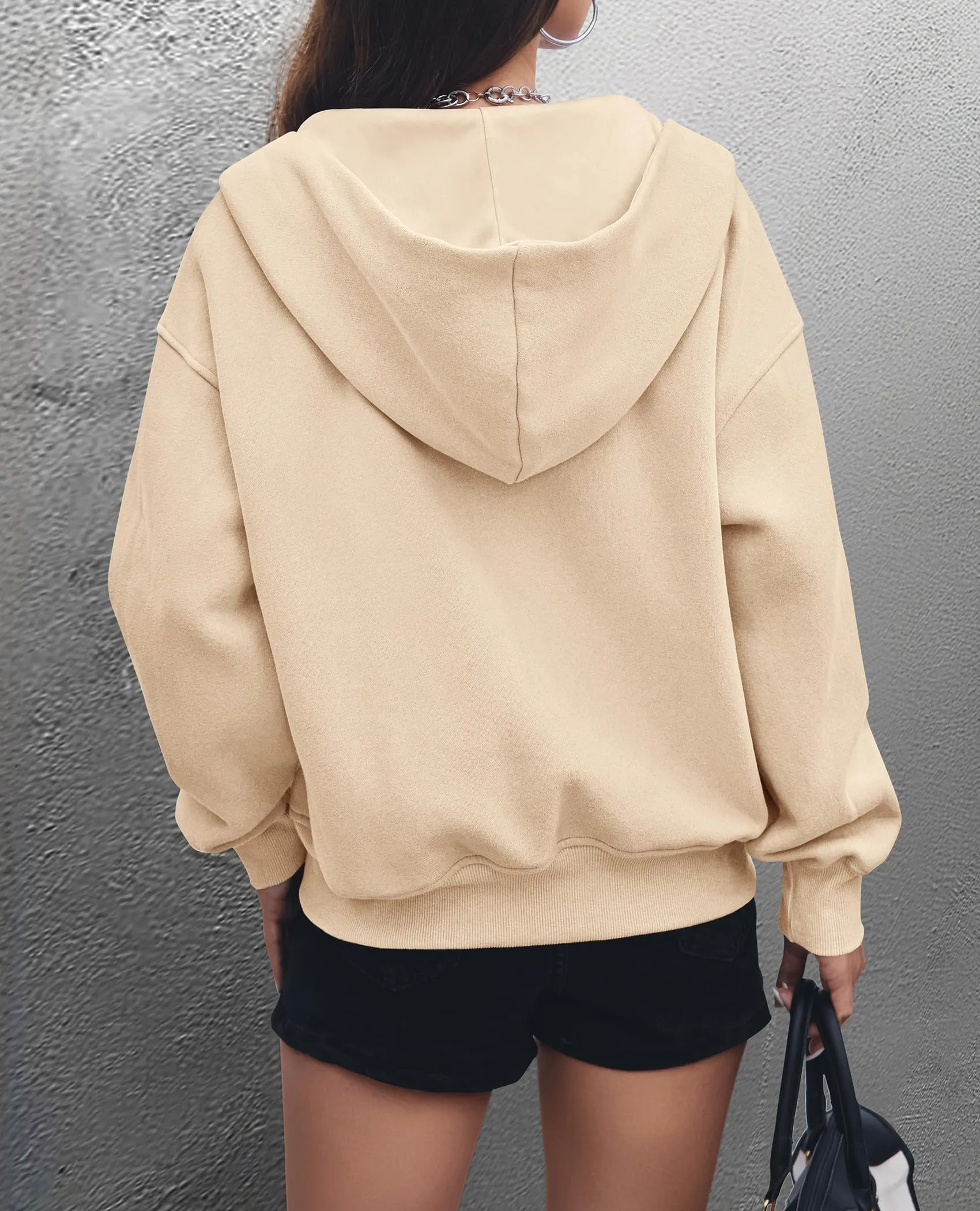 Y2K Zip Up Hoodie Long Sleeve Loose Fit Pockets Casual Sweatshirt
