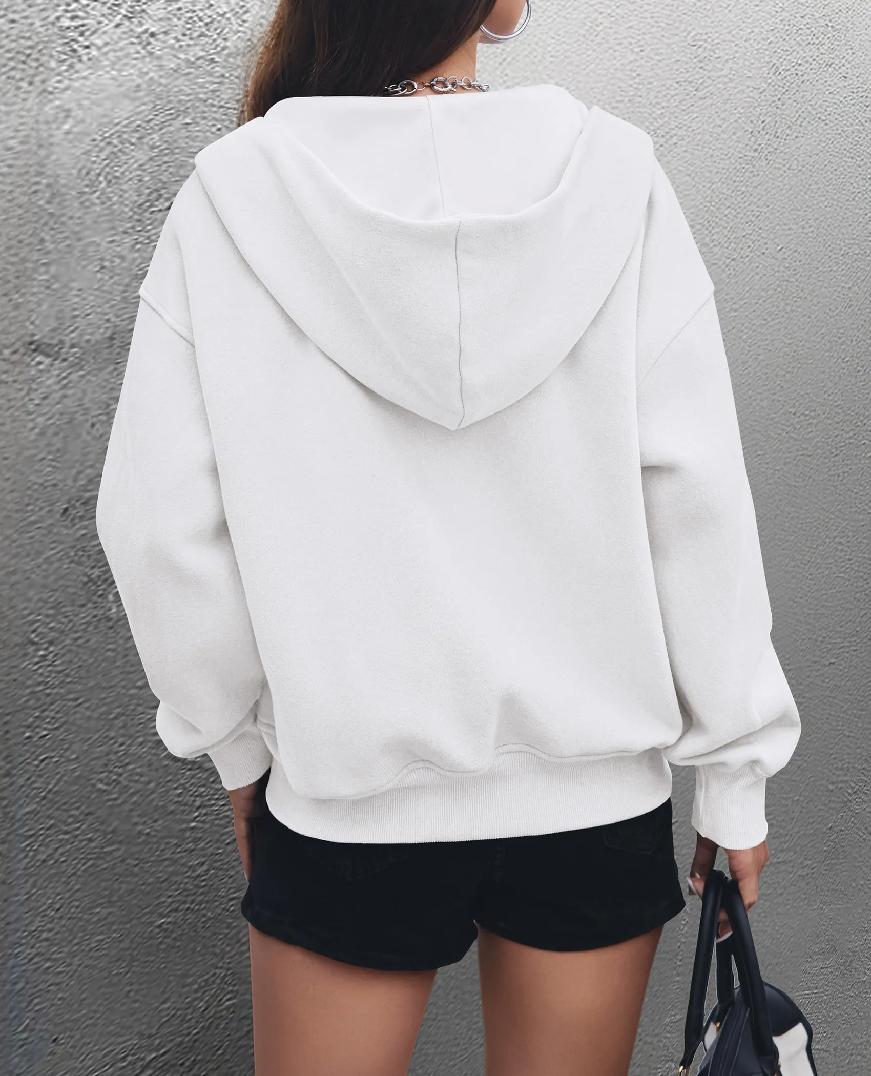 Y2K Zip Up Hoodie Long Sleeve Loose Fit Pockets Casual Sweatshirt