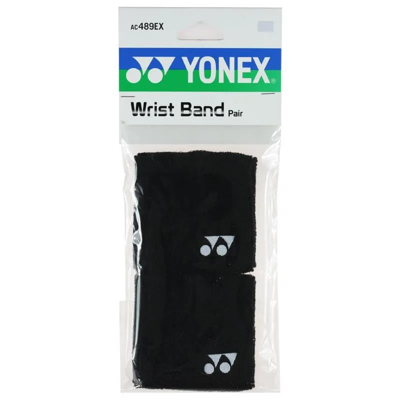 Yonex AC489EX Badminton Sweat Wristbands - Black
