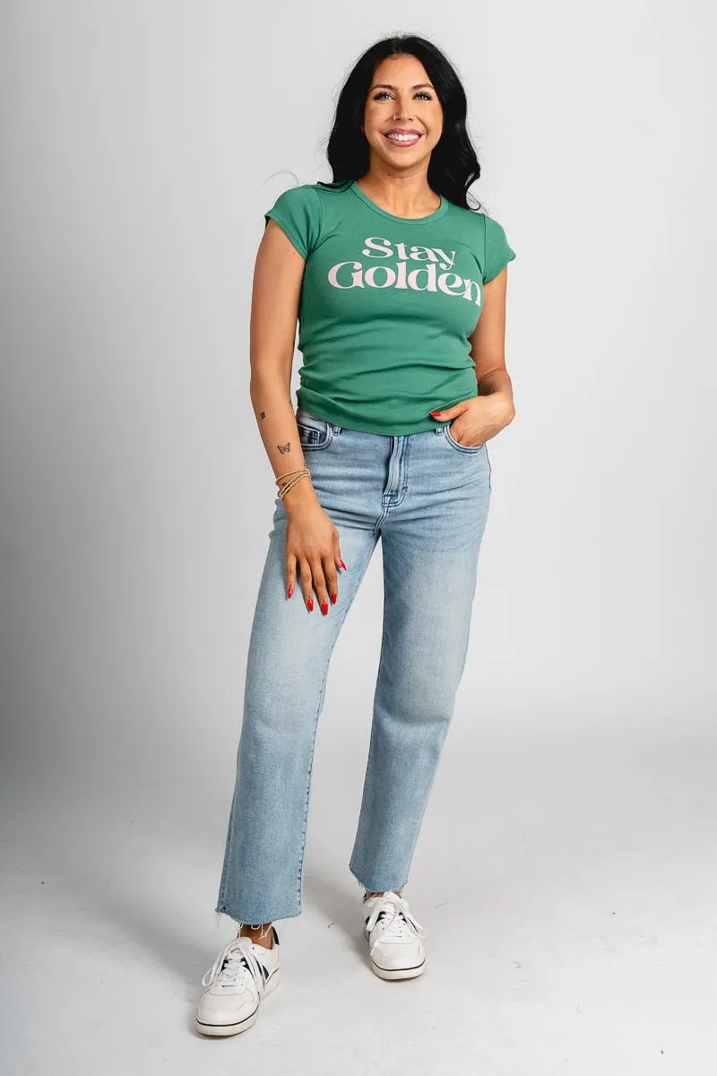 Z Supply stay golden cheeky tee botanical green
